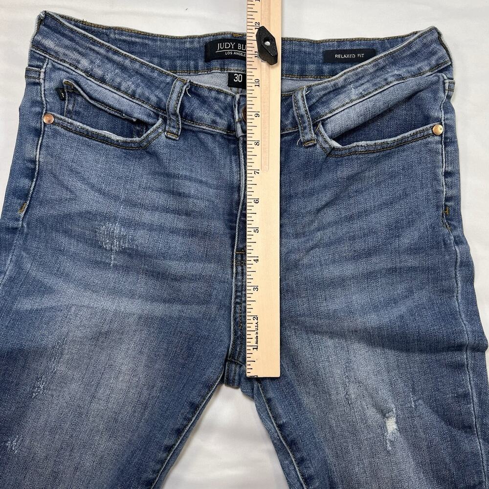 Judy Blue Jeans Women’s Size 30 Denim Relaxed Fit Distressed Stretch JB8271 DK - Picture 5 of 12